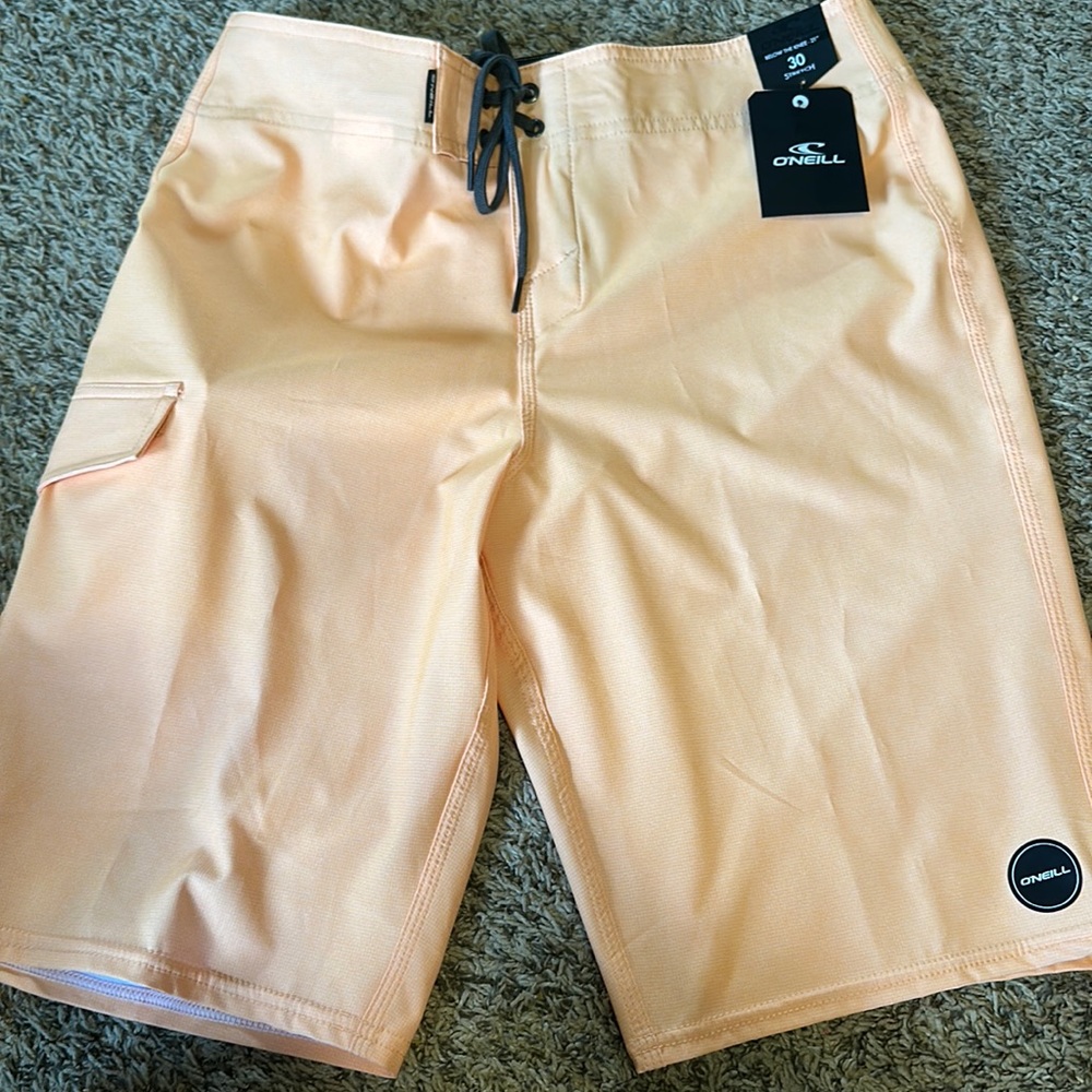 O’NEILL MENS WEAVER BOARD SHORTS/SWIM TRUNKS: ORANGE: NWT: SZ 30